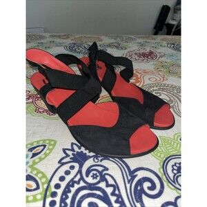 ARCHÉ leather women's shoes open toes heels black 37 France US 6